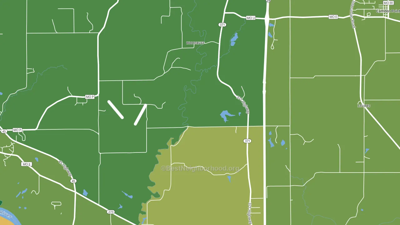 Woodruff, MO block-group voter-turnout map