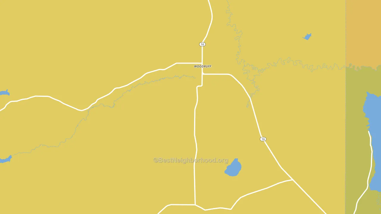 Woodruff, UT block-group voter-turnout map