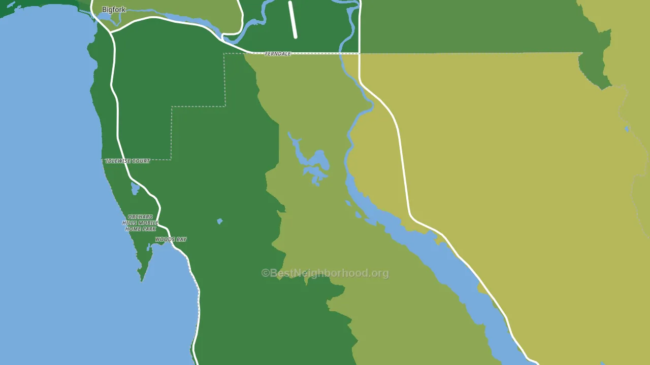 Woods Bay, MT block-group voter-turnout map