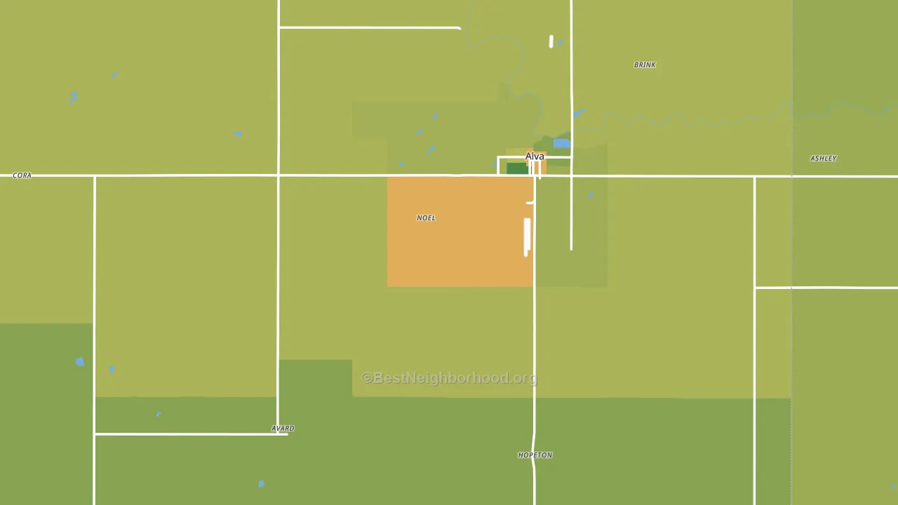 Woods County, OK block-group voter-turnout map