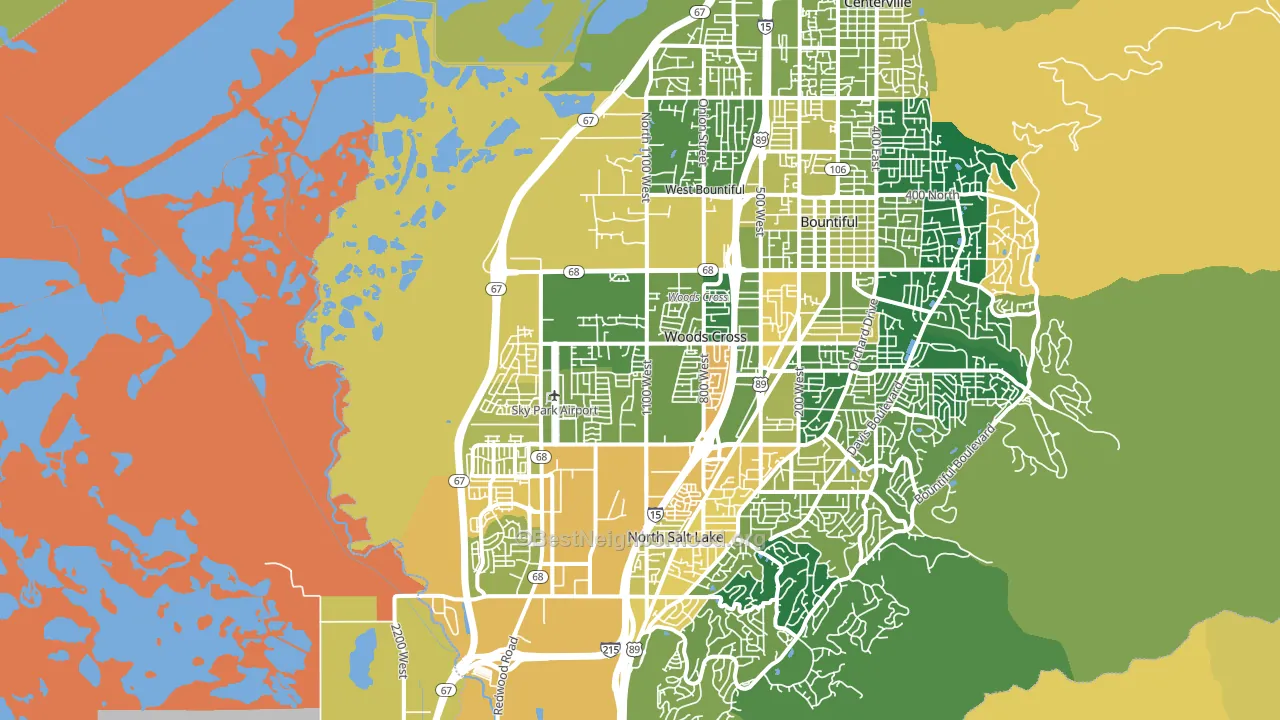 Woods Cross, UT block-group voter-turnout map