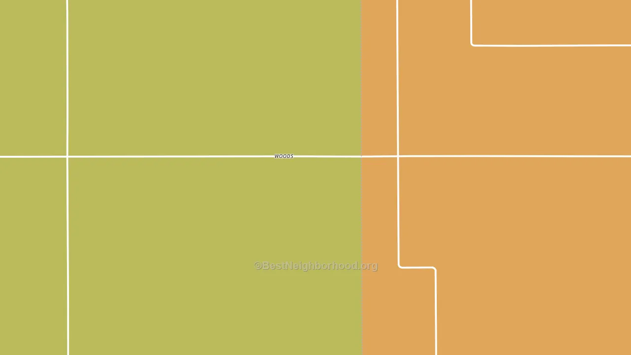 Woods, KS block-group voter-turnout map