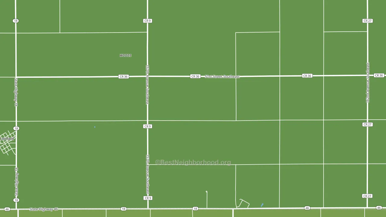 Woods, ND block-group voter-turnout map