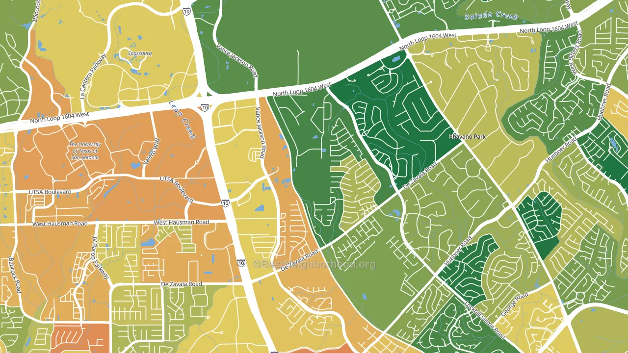 Woods of Shavano, San Antonio, TX block-group voter-turnout map