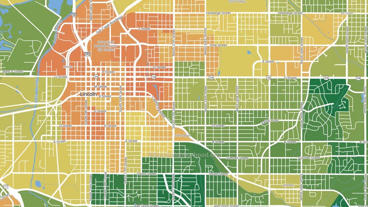 Woods Park, Lincoln, NE block-group voter-turnout map