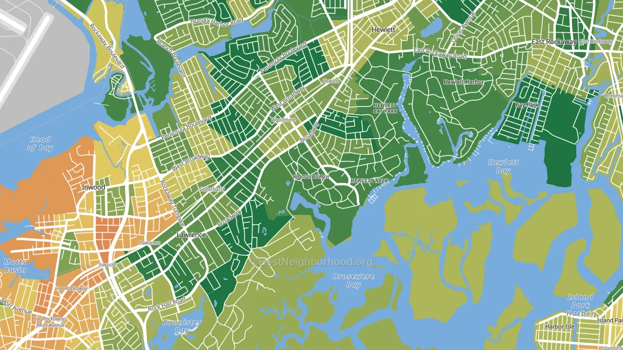 Woodsburgh, NY block-group voter-turnout map