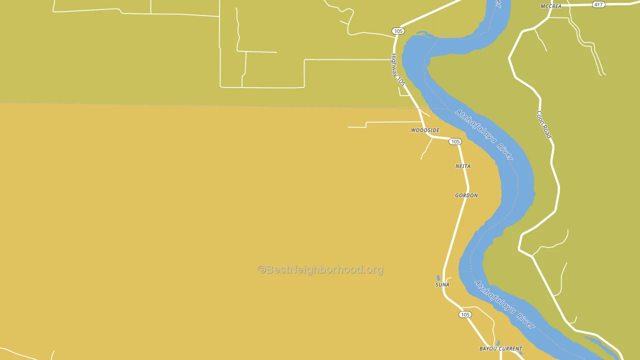 Woodside, LA block-group voter-turnout map