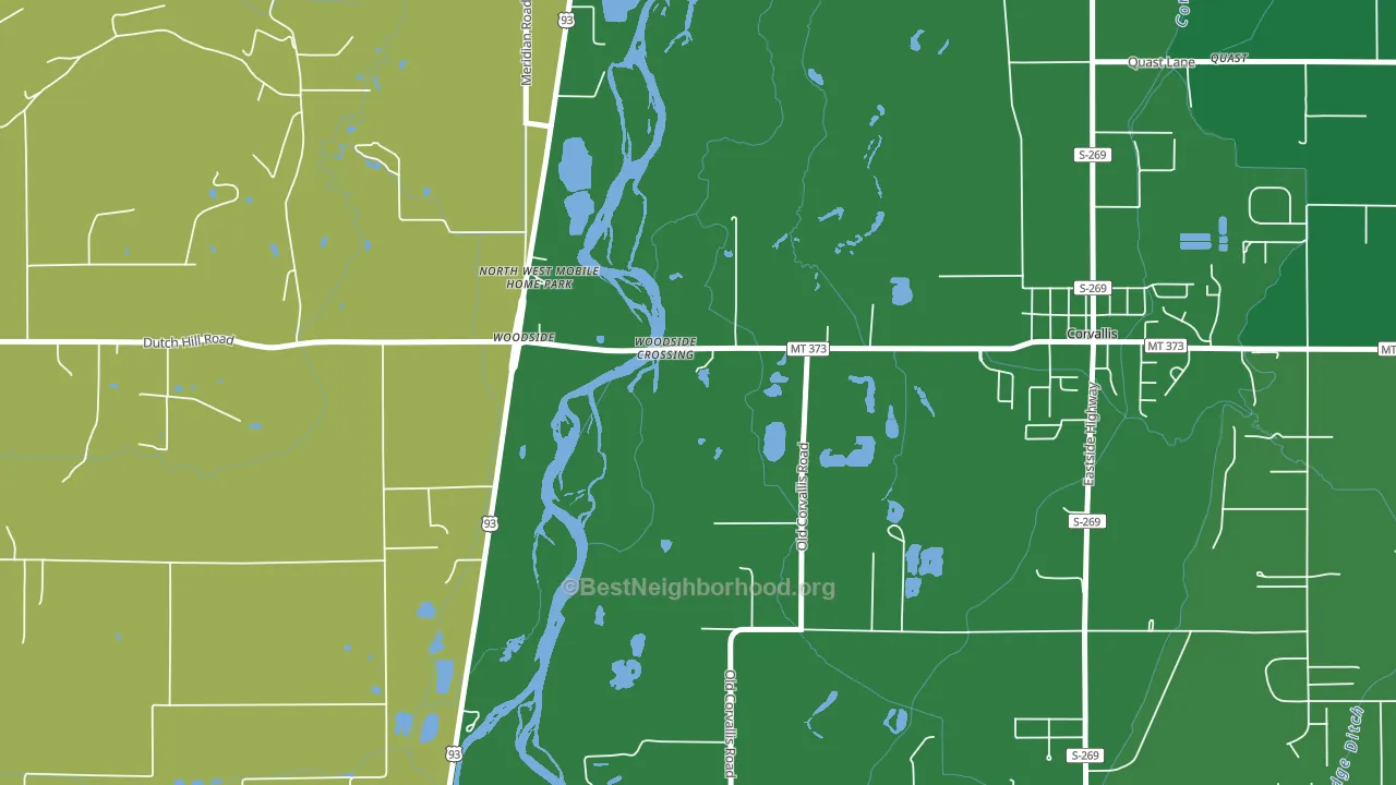 Woodside, MT block-group voter-turnout map