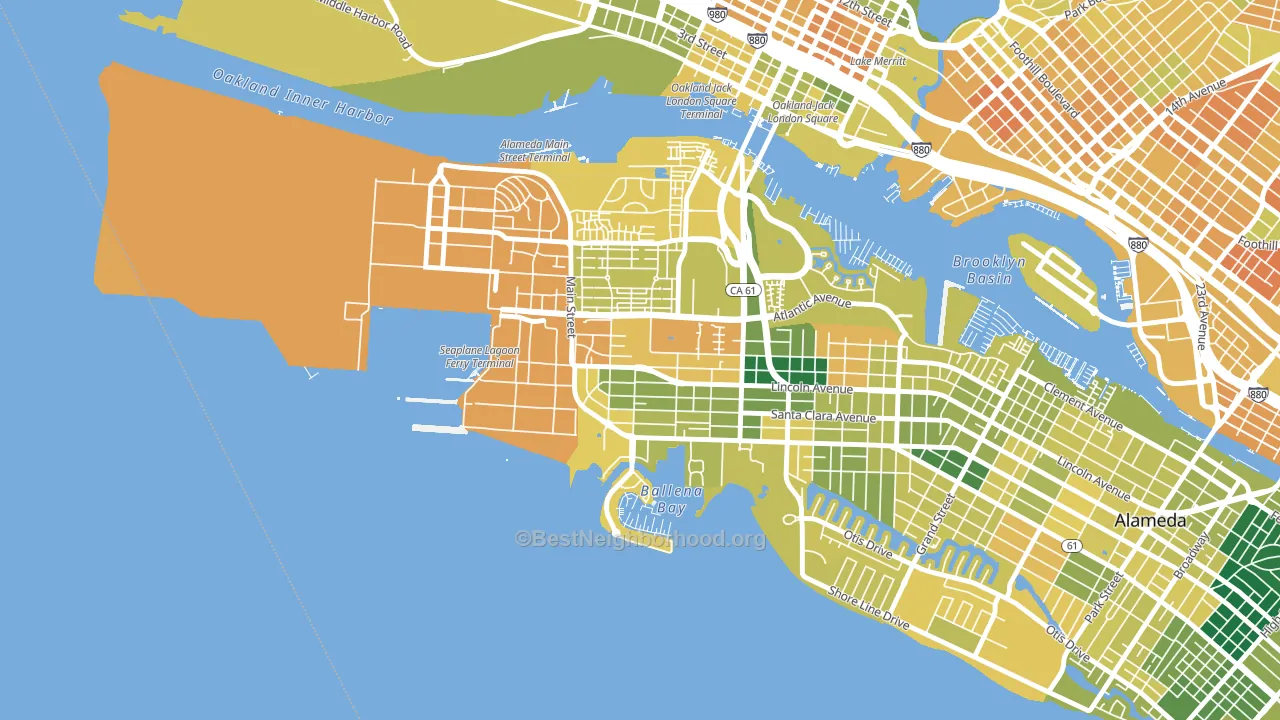 Woodstock, Alameda, CA block-group voter-turnout map