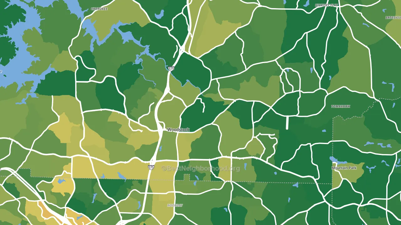 Woodstock, GA block-group voter-turnout map