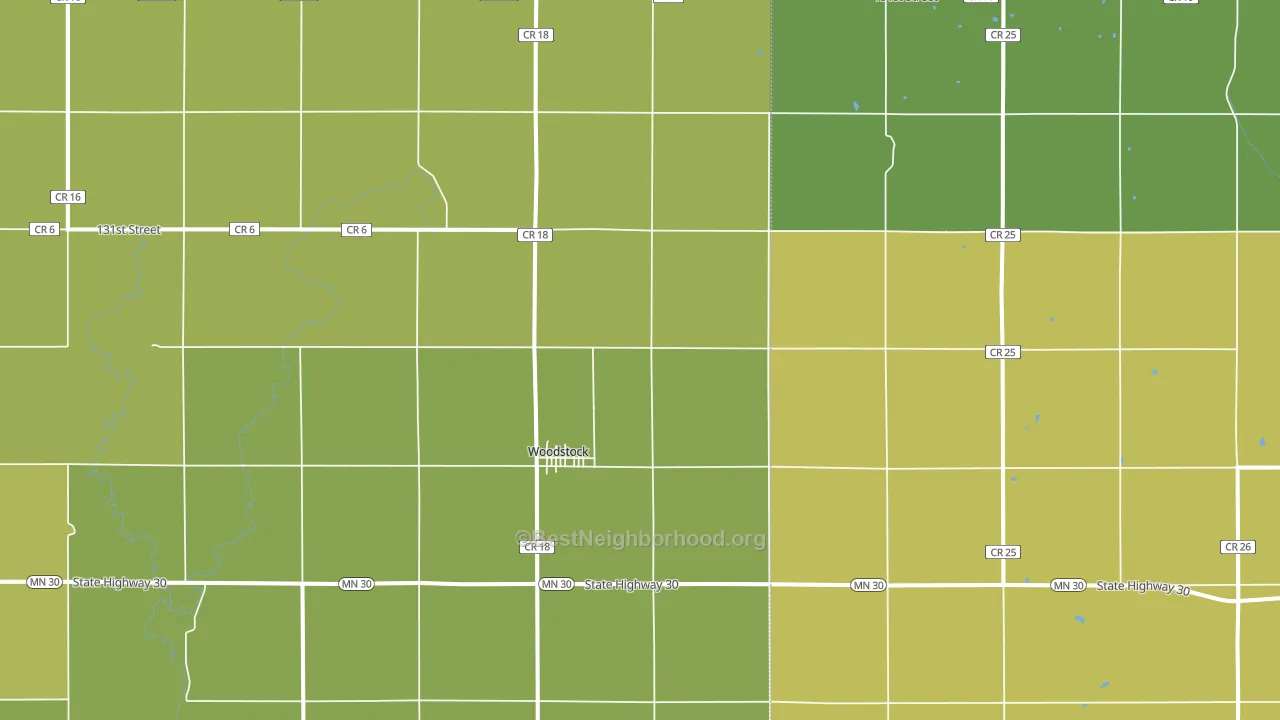 Woodstock, MN block-group voter-turnout map