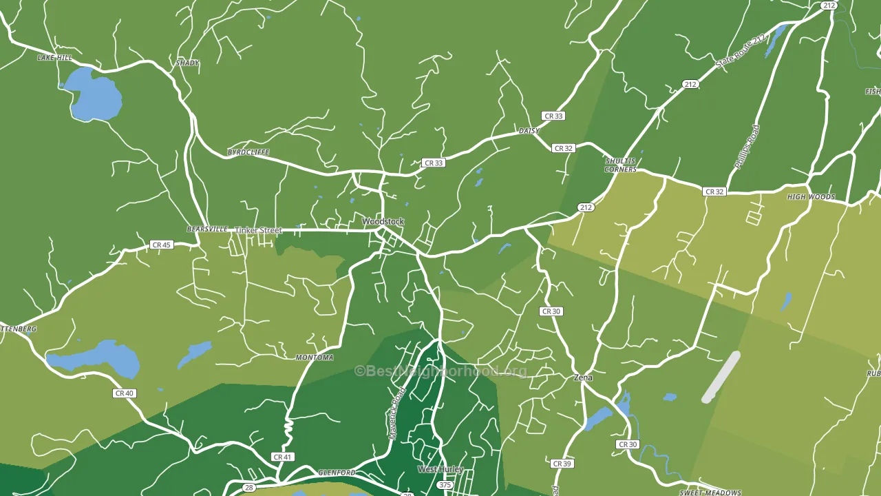 Woodstock, NY block-group voter-turnout map