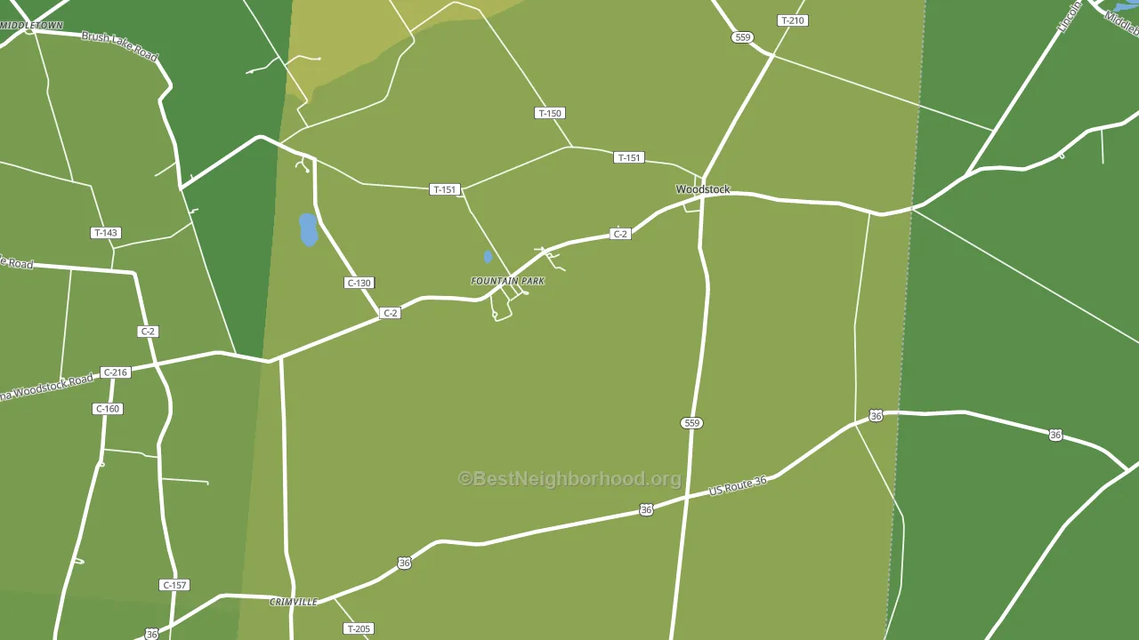 Woodstock, OH block-group voter-turnout map