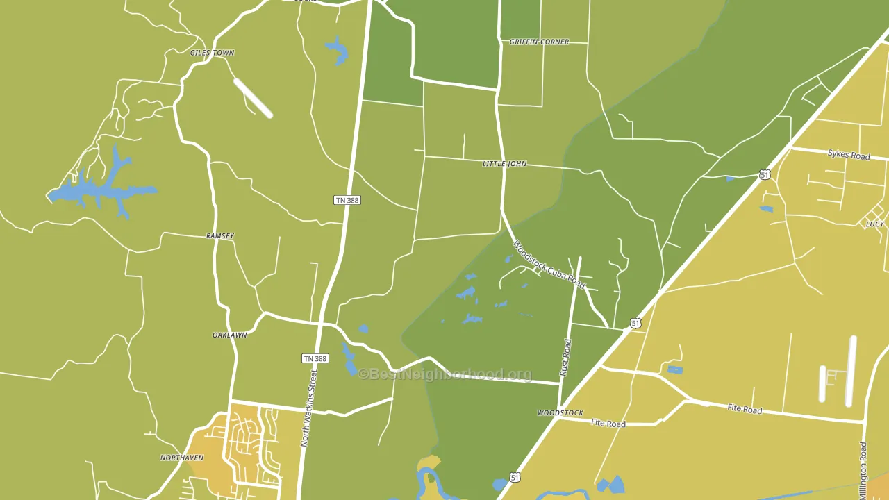 Woodstock, TN block-group voter-turnout map