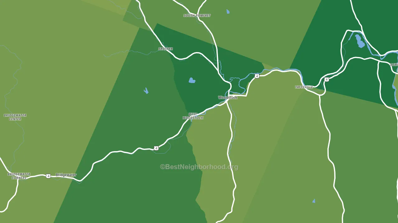 Woodstock, VT block-group voter-turnout map