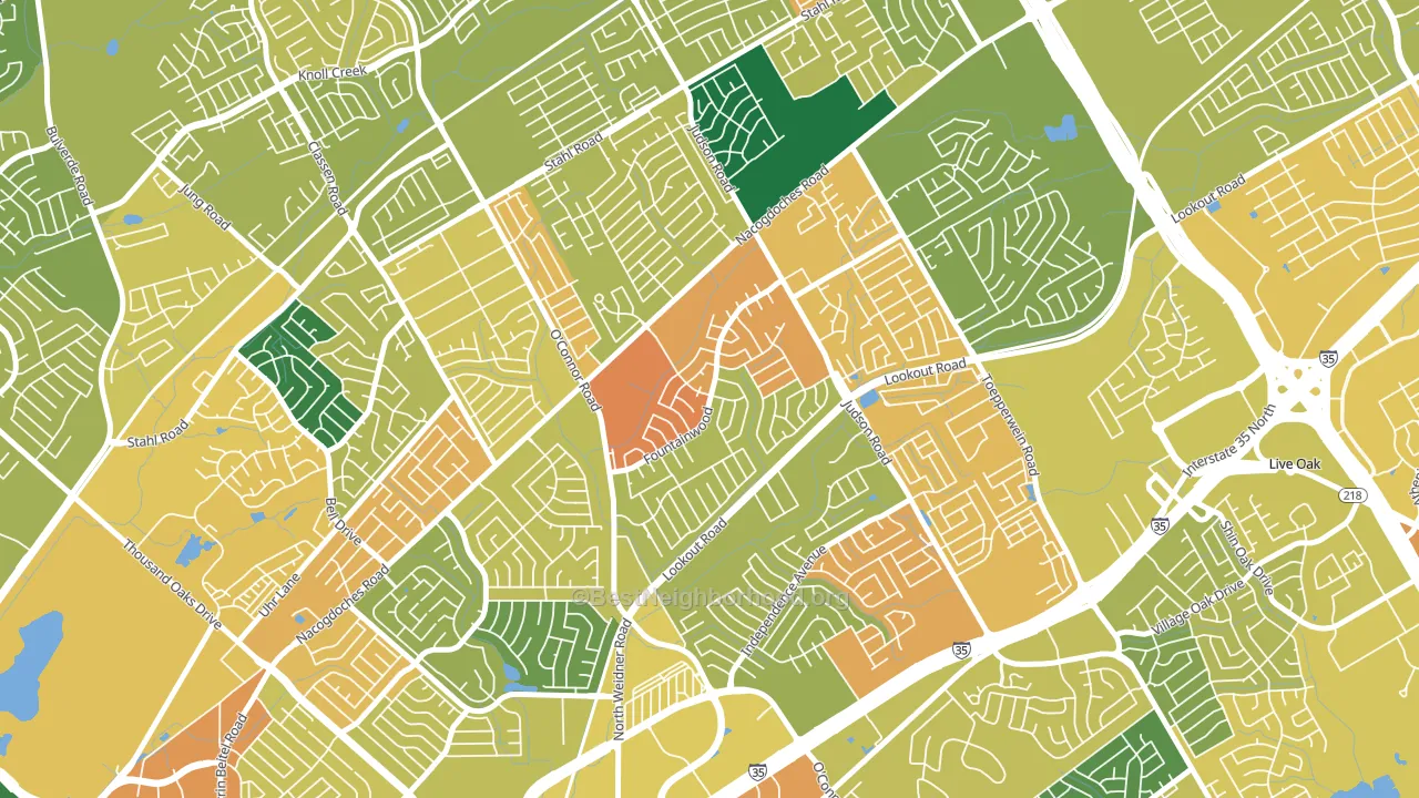 Woodstone, San Antonio, TX block-group voter-turnout map