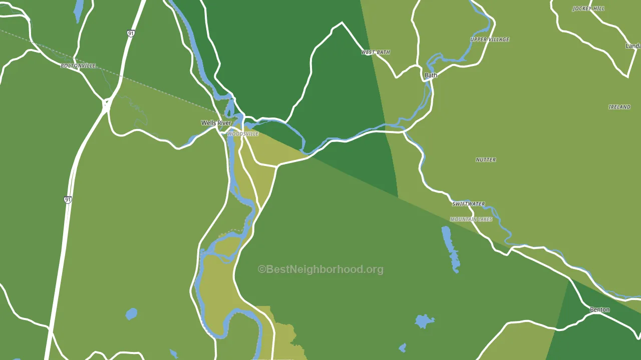 Woodsville, NH block-group voter-turnout map