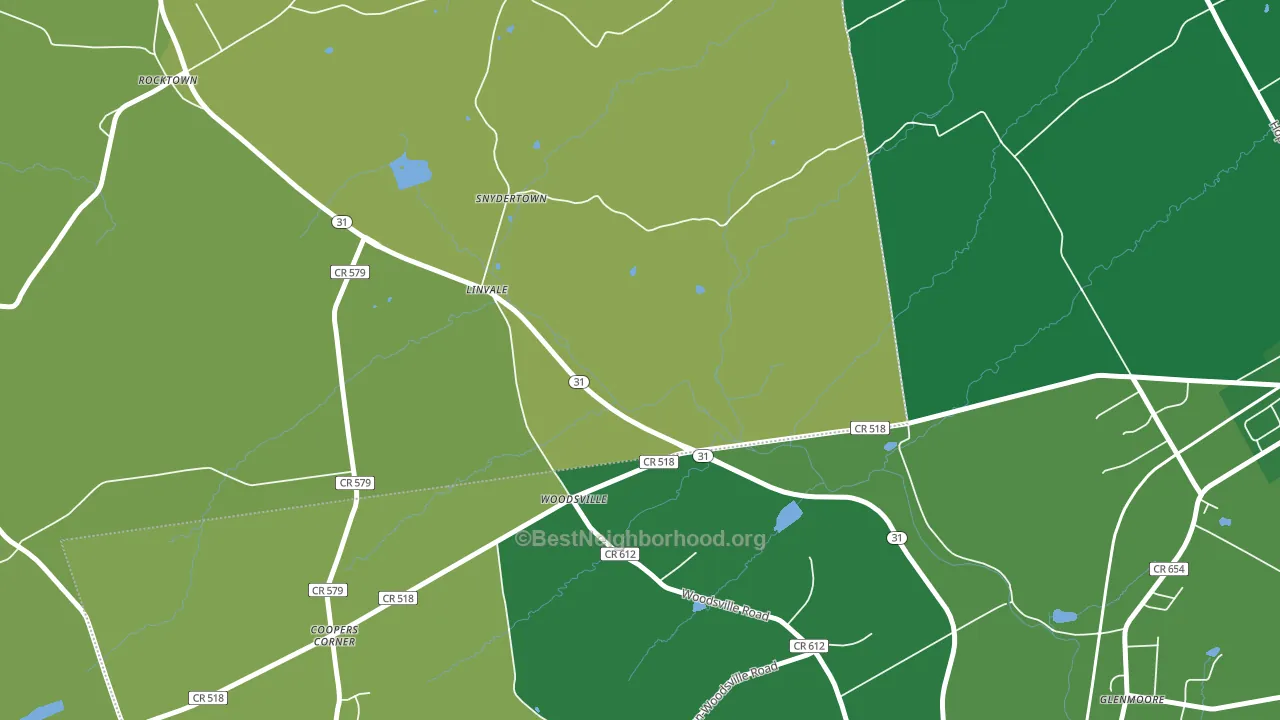 Woodsville, NJ block-group voter-turnout map