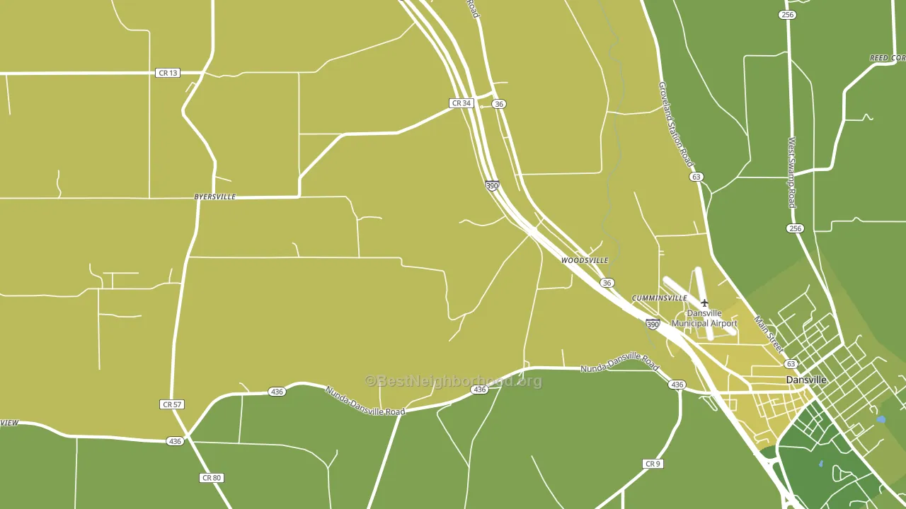 Woodsville, NY block-group voter-turnout map