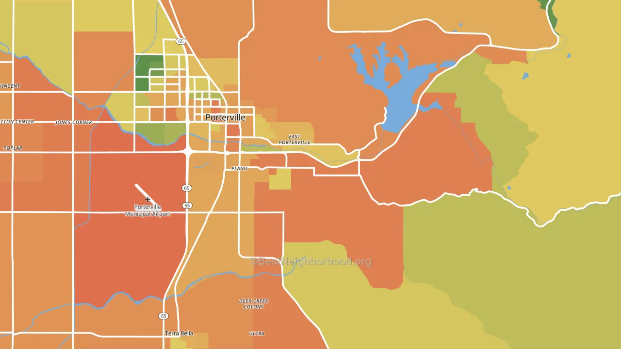 Woodville, CA block-group voter-turnout map