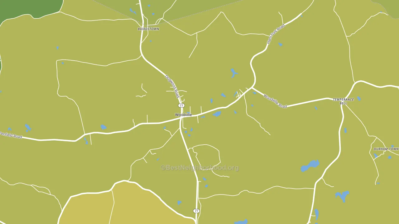 Woodville, GA block-group voter-turnout map