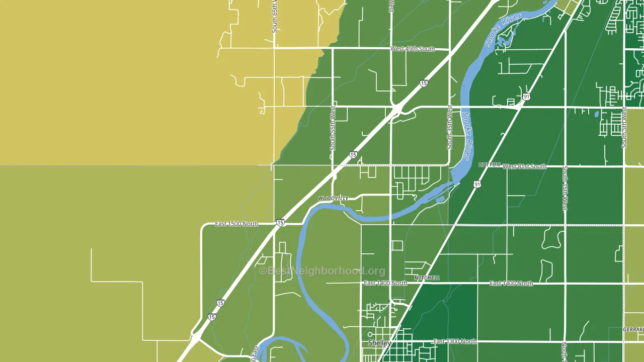 Woodville, ID block-group voter-turnout map