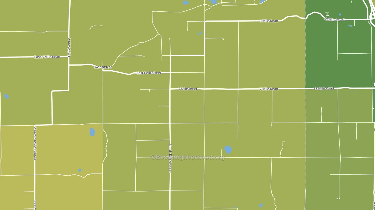 Woodville, MI block-group voter-turnout map