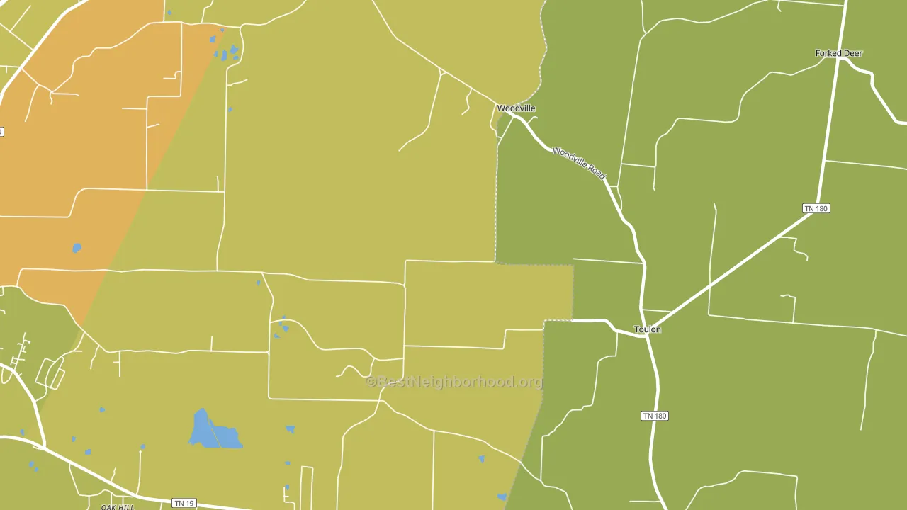 Woodville, TN block-group voter-turnout map
