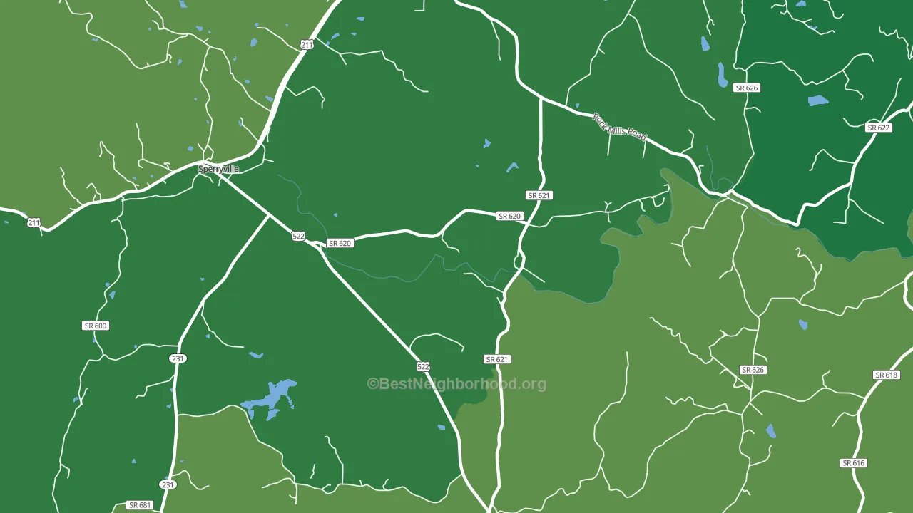 Woodville, VA block-group voter-turnout map