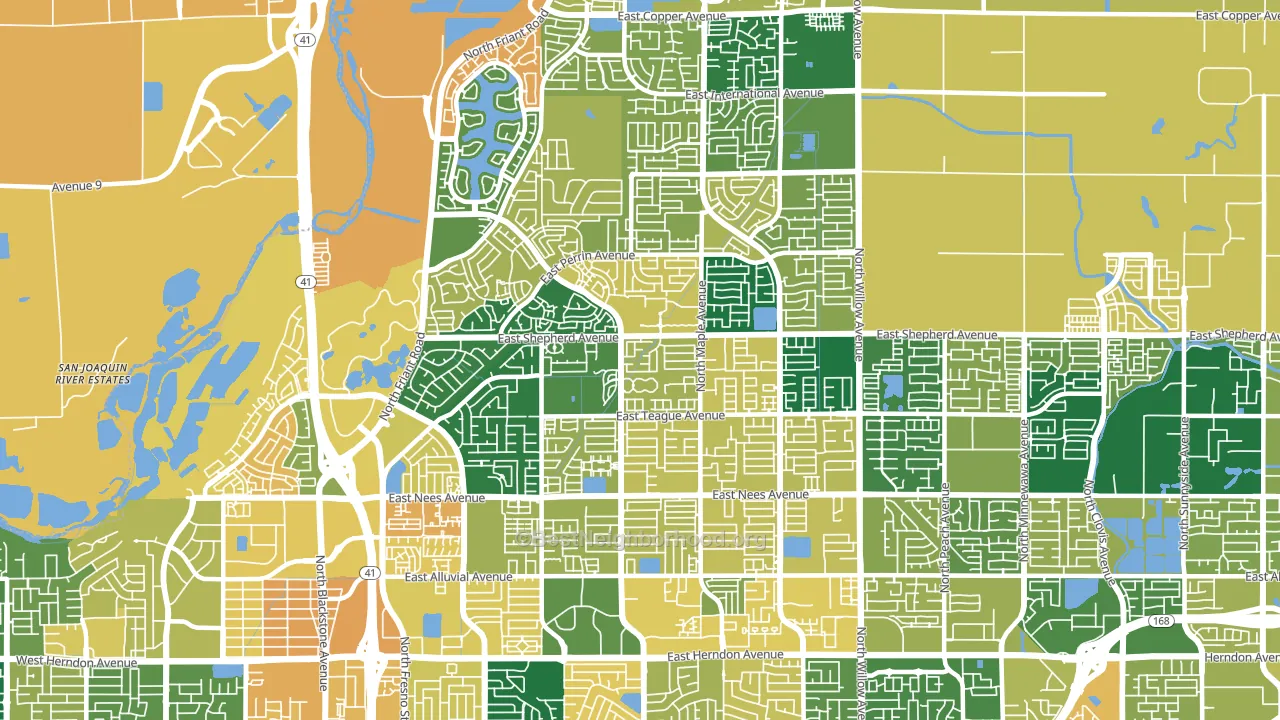 Woodward Park, Fresno, CA block-group voter-turnout map