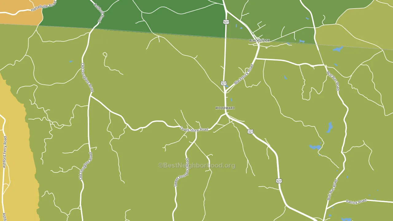 Woodward, SC block-group voter-turnout map