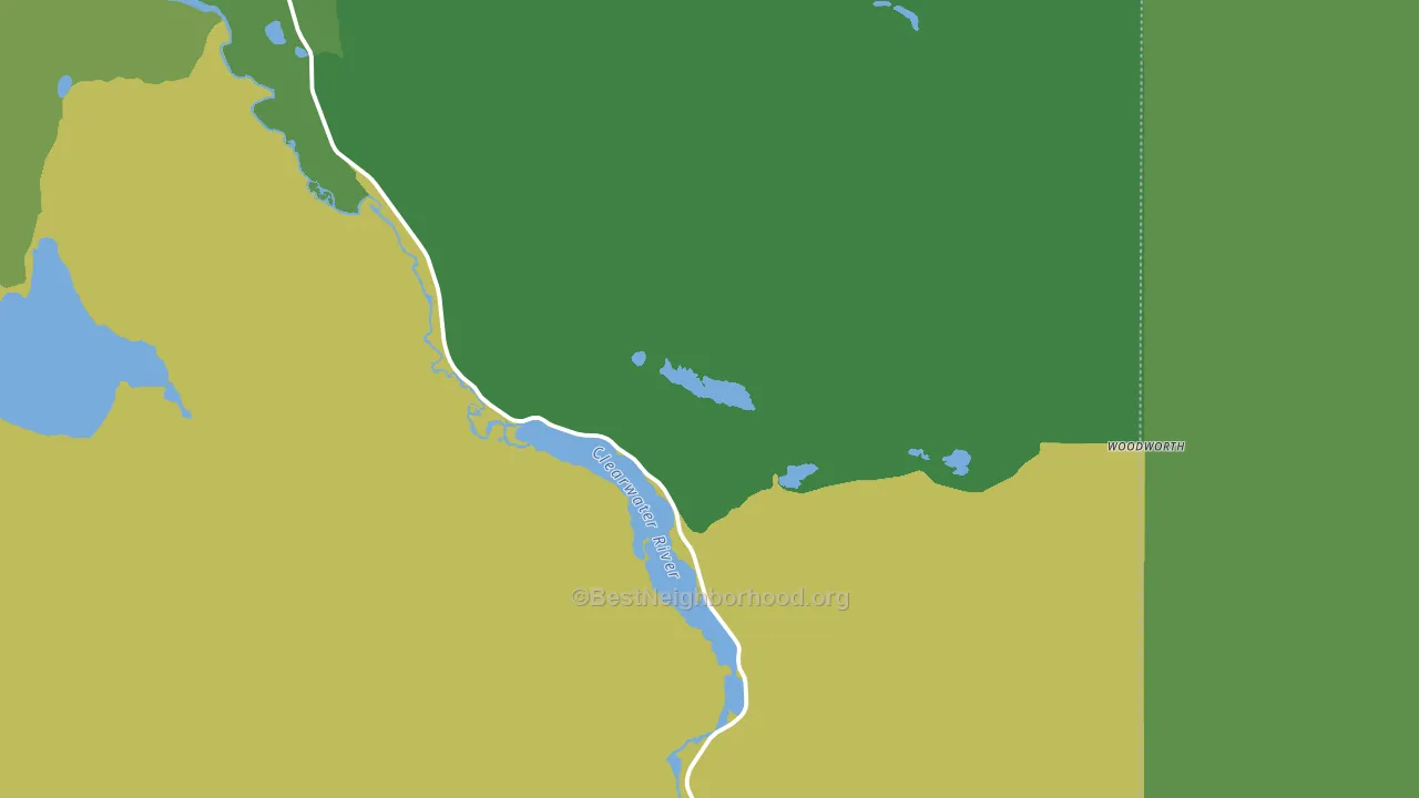 Woodworth, MT block-group voter-turnout map