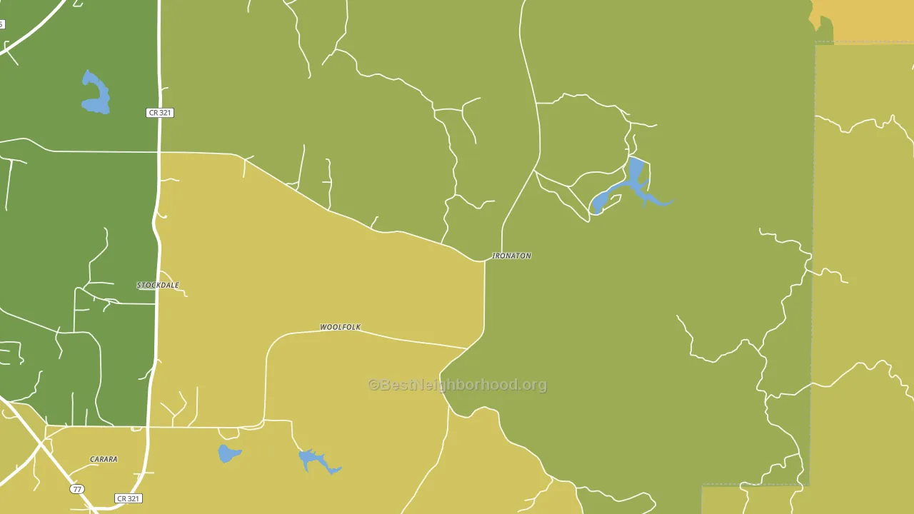 Woolfolk, AL block-group voter-turnout map