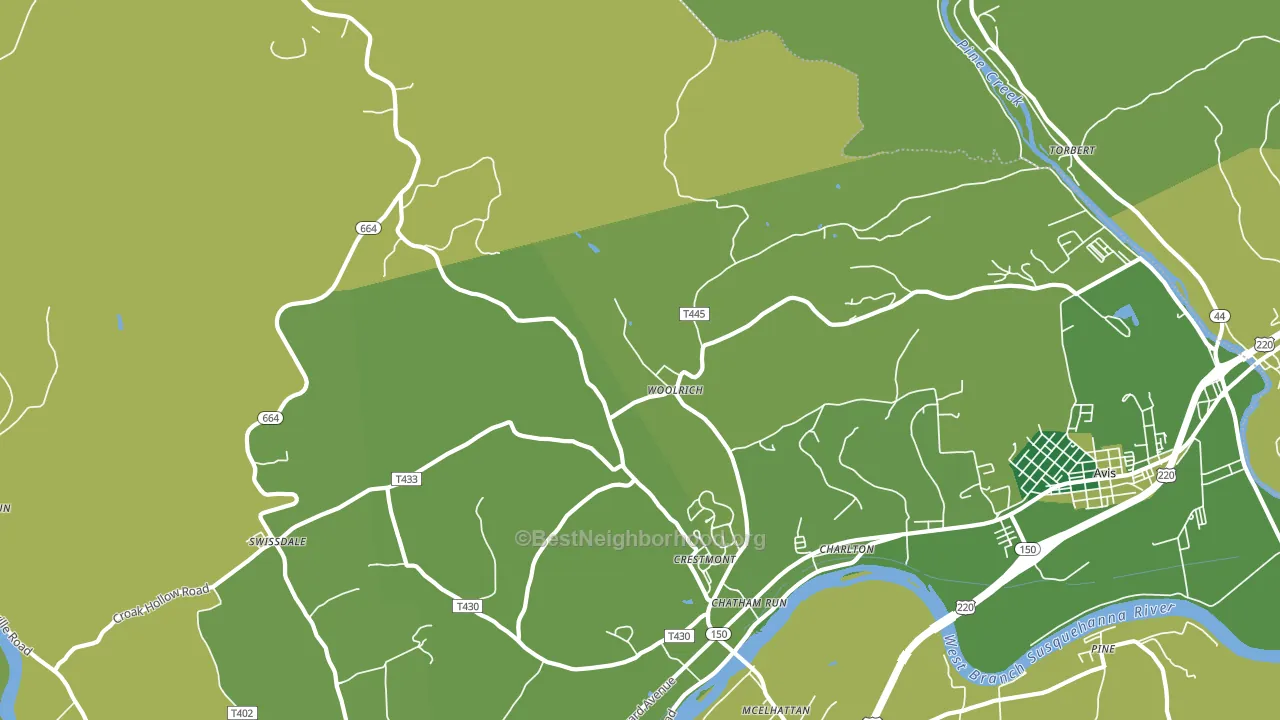 Woolrich, PA block-group voter-turnout map