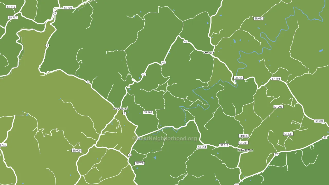 Woolwine, VA block-group voter-turnout map