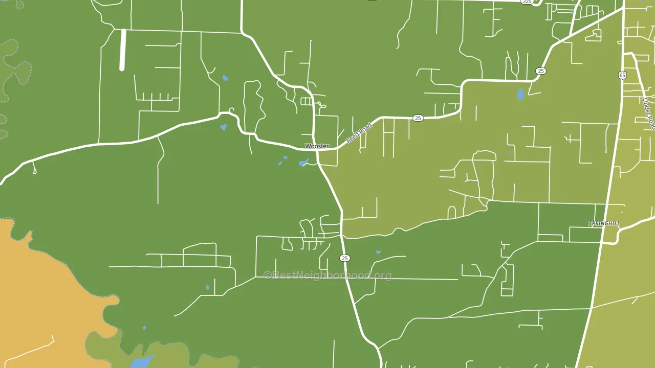 Wooster, AR block-group voter-turnout map