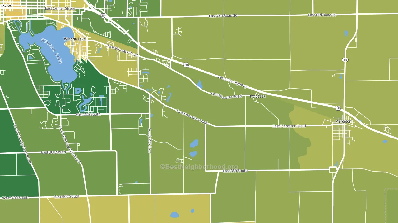 Wooster, IN block-group voter-turnout map