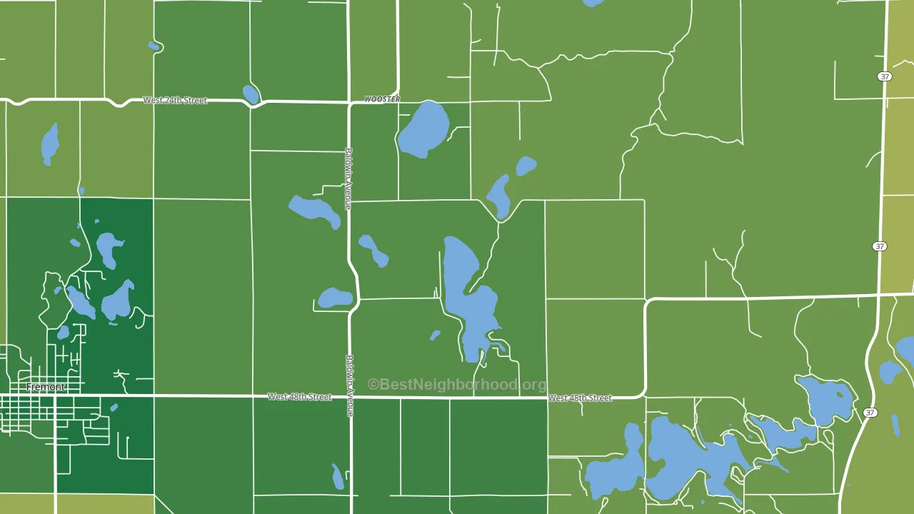 Wooster, MI block-group voter-turnout map