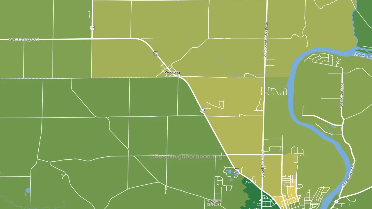 Woosung, IL block-group voter-turnout map