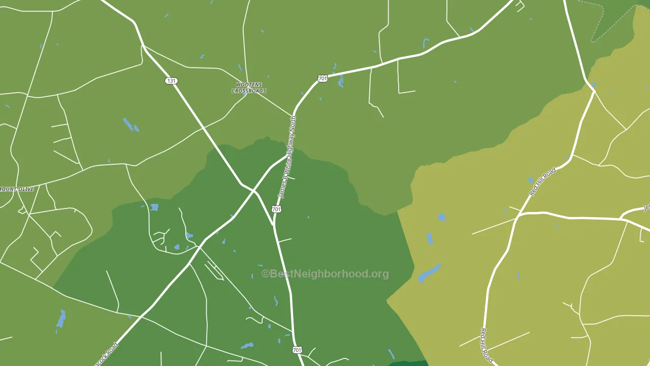Wootens Crossroads, NC block-group voter-turnout map