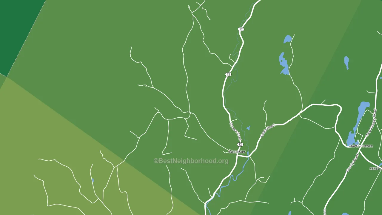 Worcester, VT block-group voter-turnout map