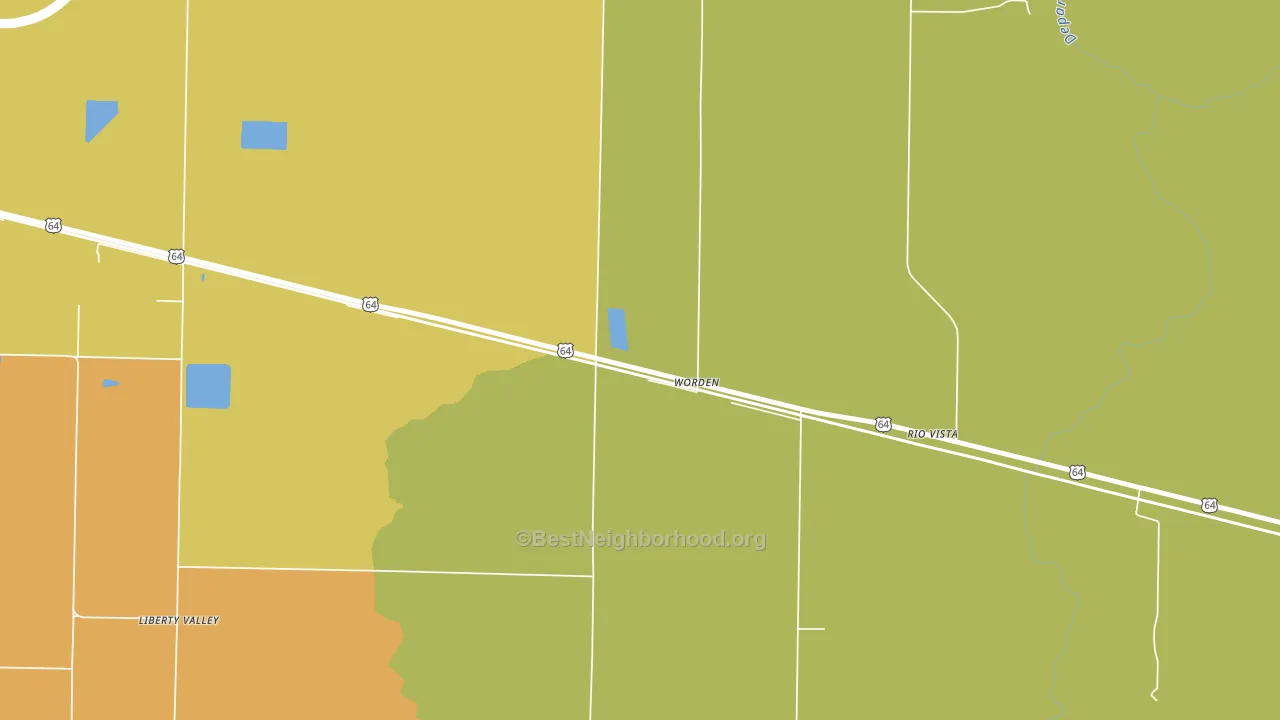 Worden, AR block-group voter-turnout map