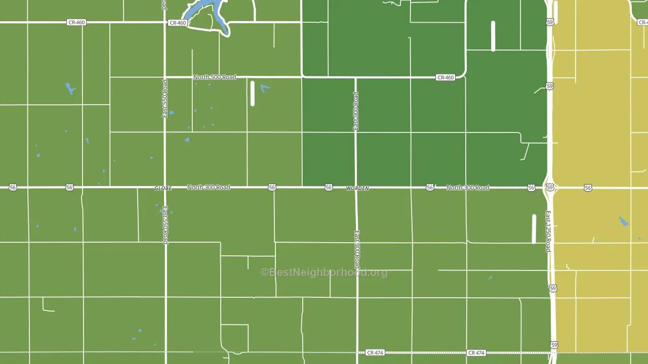 Worden, KS block-group voter-turnout map