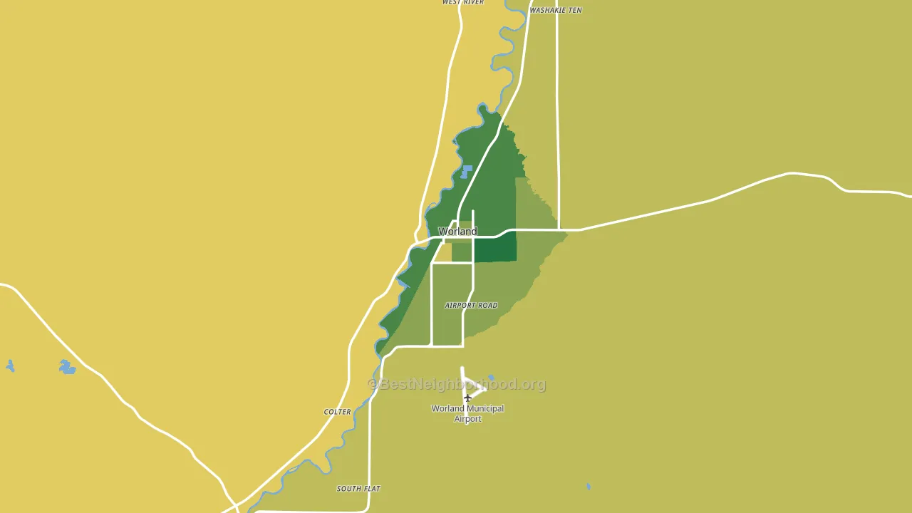 Worland, WY block-group voter-turnout map