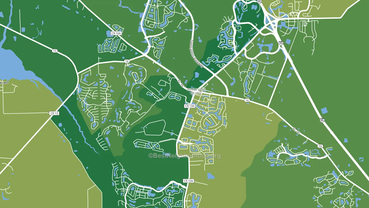 World Golf Village, FL block-group voter-turnout map