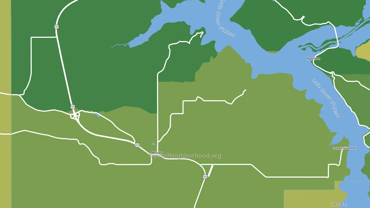 Worley, ID block-group voter-turnout map