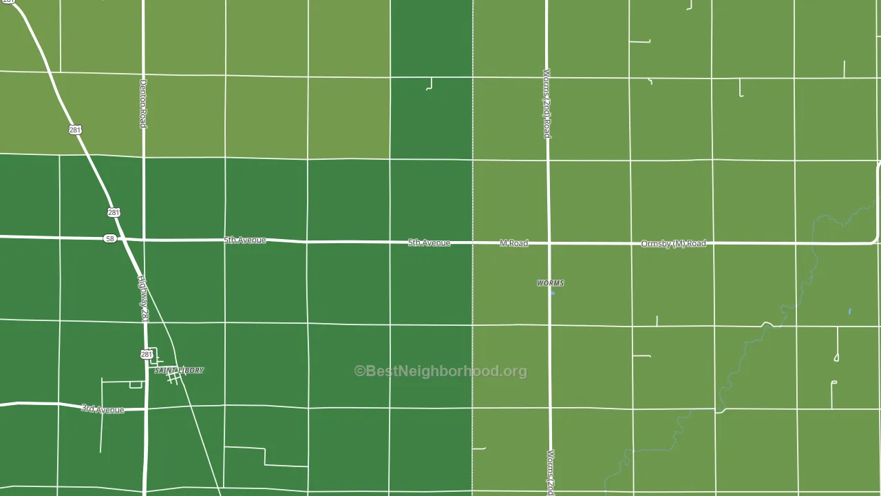 Worms, NE block-group voter-turnout map