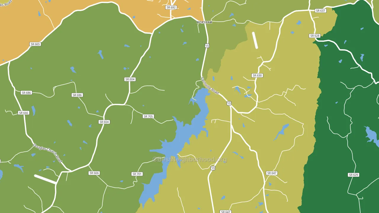 Worsham, VA block-group voter-turnout map