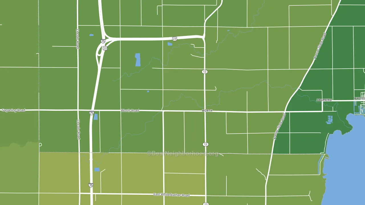 Worth, MI block-group voter-turnout map