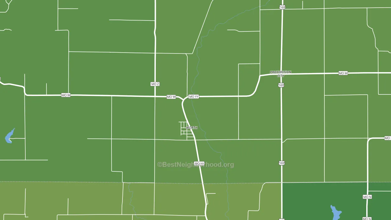 Worth, MO block-group voter-turnout map